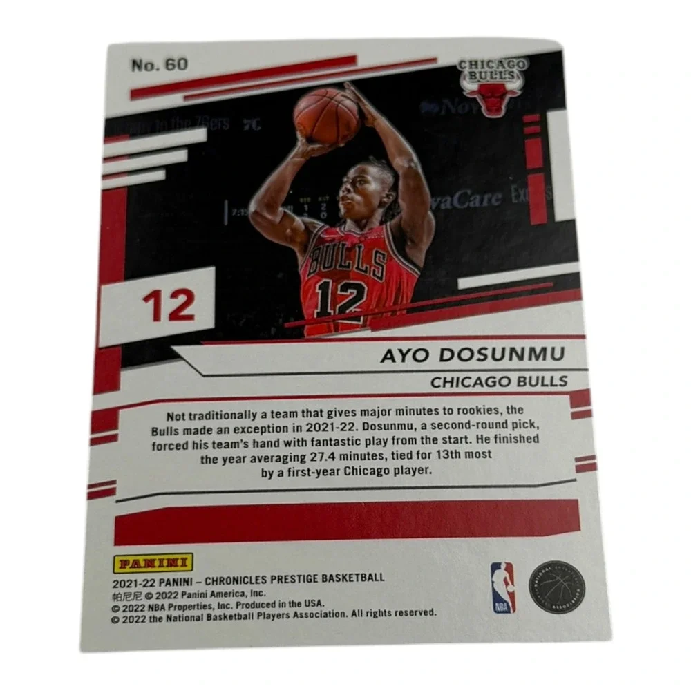 2021-22 Panini Chronicles Prestige Ayo Dosunmu Chicago Bulls Rookie Card RC #60
